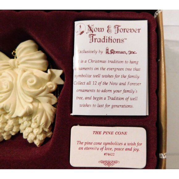 Pine Cone Christmas Tree Ornament Vintage 1997 Cream Holiday Decoration Gift - Picture 3 of 4